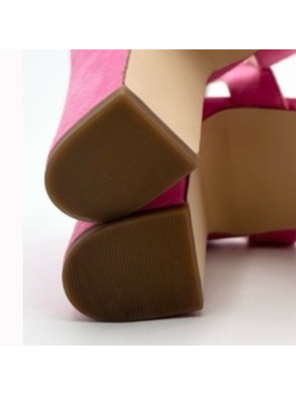 Cole Haan pink suede platform block heel sandals size 6 Style keywords: ankle st - Picture 3 of 3